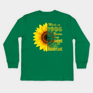 Vintage 1986 SunFlower 35th Birthday Awesome Gift Kids Long Sleeve T-Shirt